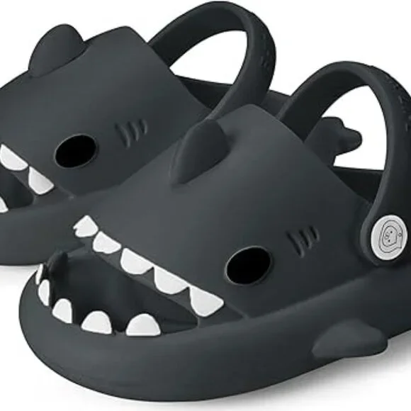 Size12-13 LittKids Shark Slides Boys Girls Toddlers Cloud Slides Cute Cartoon - Picture 4 of 9